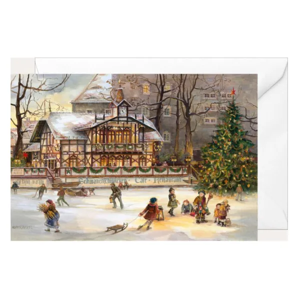 2800 - Christmas folding card "Schwanenschlösschen"