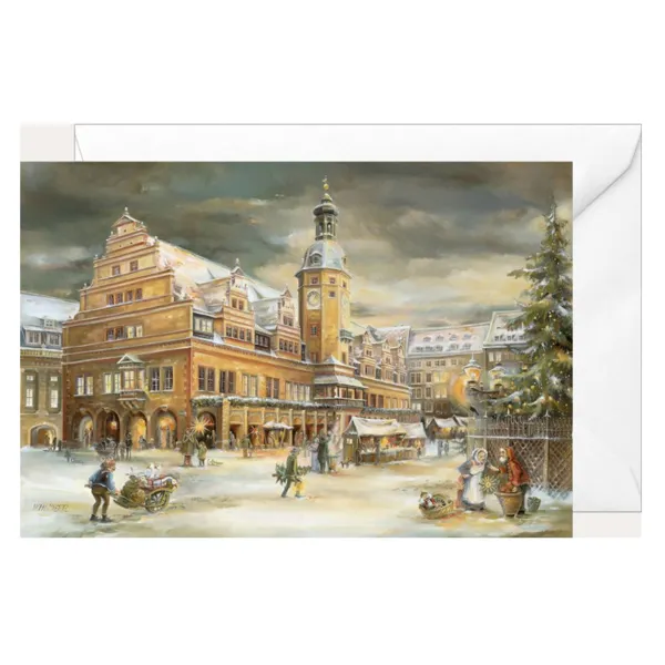2500 - Weihnachtsklappkarte "Leipzig Rathaus"