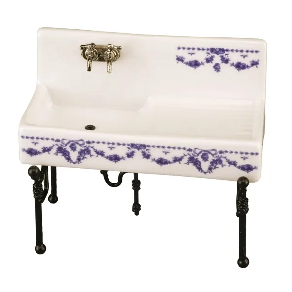 001.840/1 - Porcellain sink "Blue Ribbon", miniature
