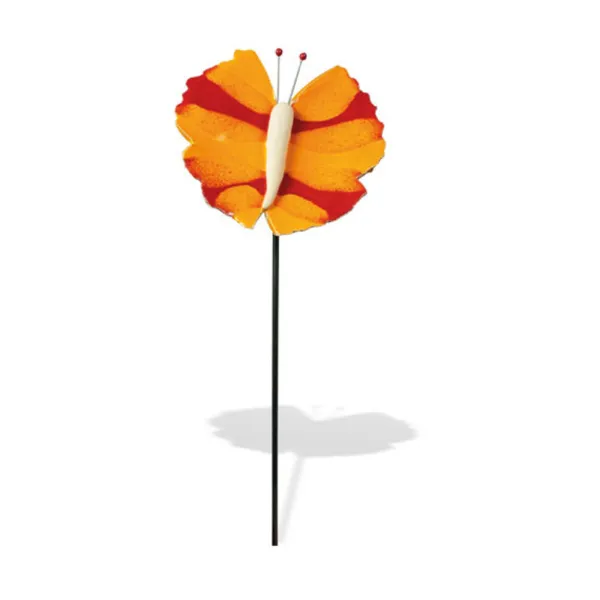 070106 - Ceramic butterflies Art Gallery "Josi von Flatterhausen", red-orange, 15/50 cm