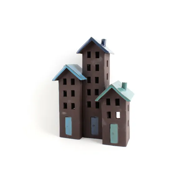 31-9170 - Black Clay triple House for Tealight