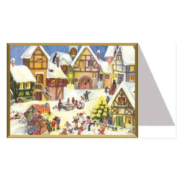 99058 - Christmas Card - "Christmas market with children"