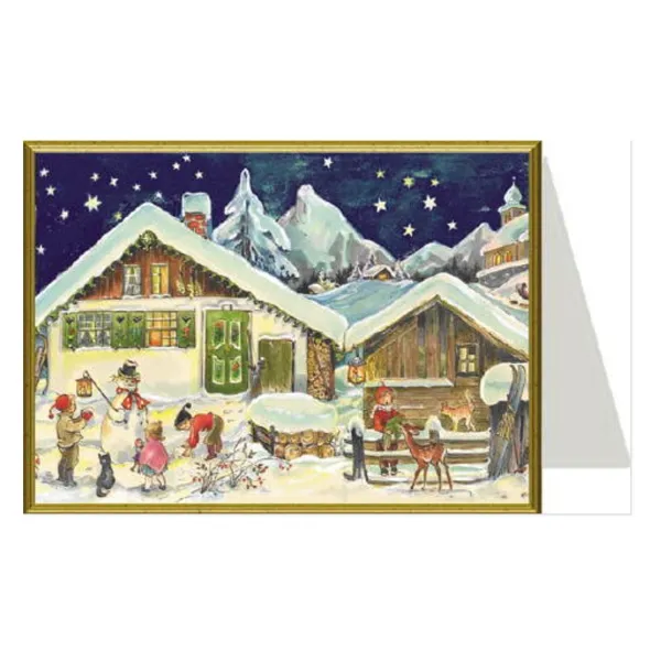99119 - Christmas Card - Snowman Building
