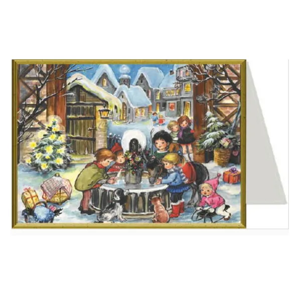99712 - Christmas Card - Children at the Fountain
