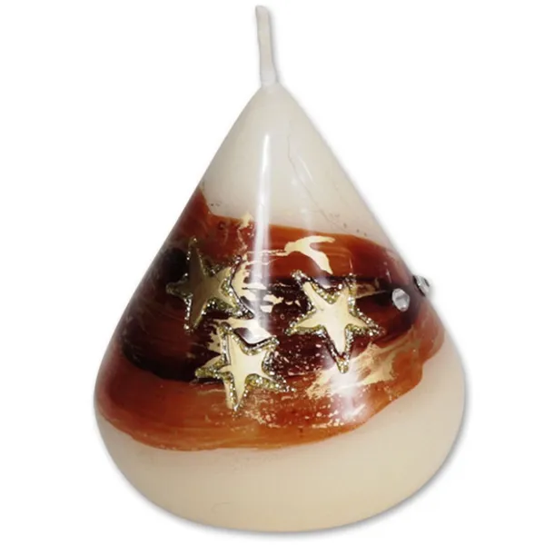 110456 - Candle ellipse "Stern" brown, 7 cm x 5 cm