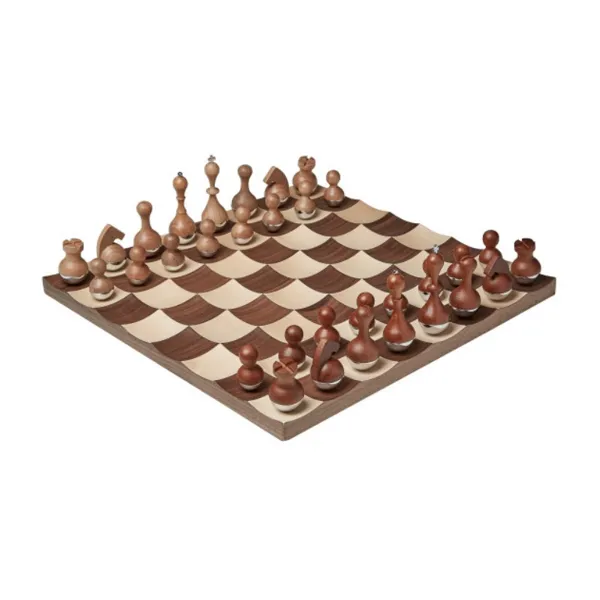 377601-656 - WOBBLE Chess Set Walnut