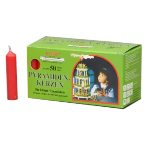 150026 - Pyramidenkerzen 14/70 - rot 50 Stk.