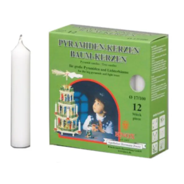 150071 - Pyramid Candles 17/100 - white, 12 pieces