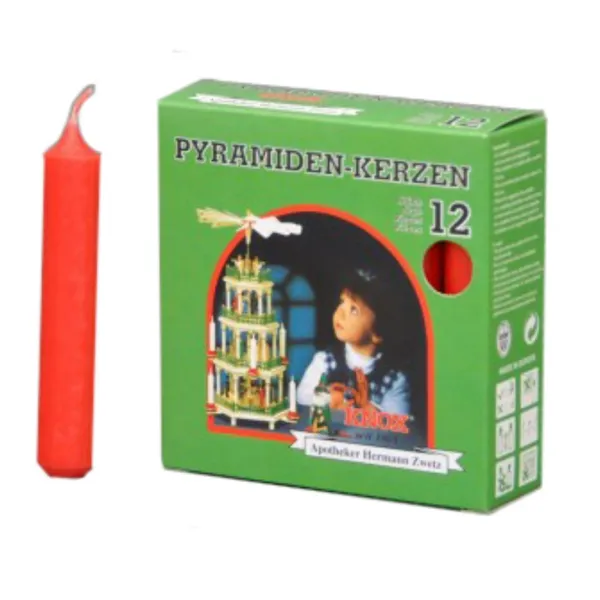 150088 - Pyramidenkerzen 17/100 - rot 12 Stk.