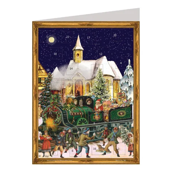 491 - Mini Advent Calendar - Victorian motive - Christmas train