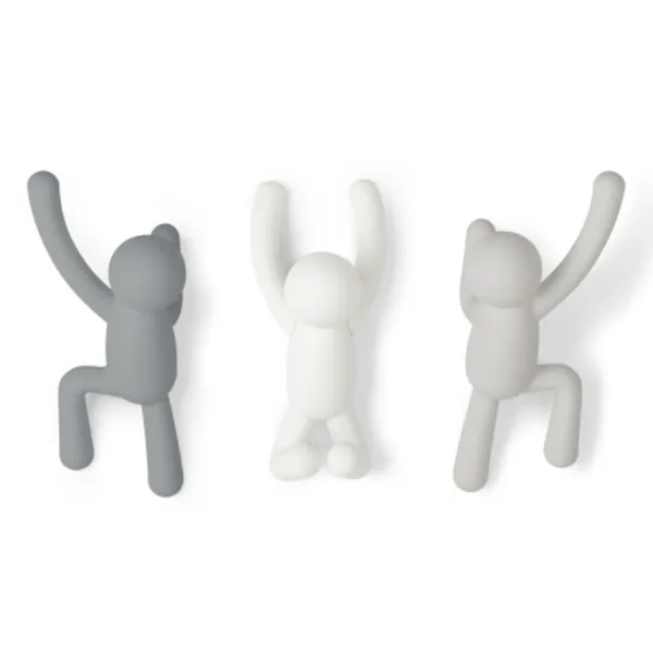 318165-023 - BUDDY Haken (3) Sortiment, grau