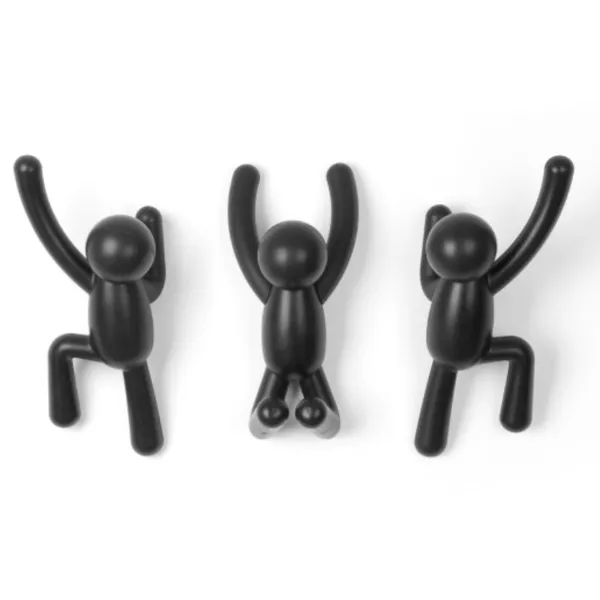 318165-040 - Buddy wall hook (3) Assortment, black