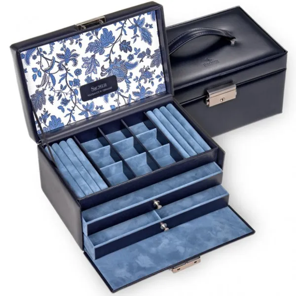 25.501.014.008 - Elly jewellery case, navy (genuine leather)