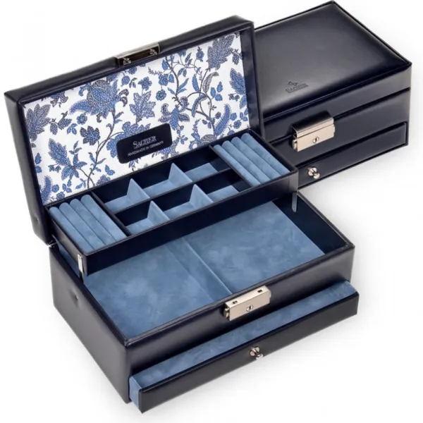 34.501.014.008 - Jewellery case Hellen, navy (real leather)