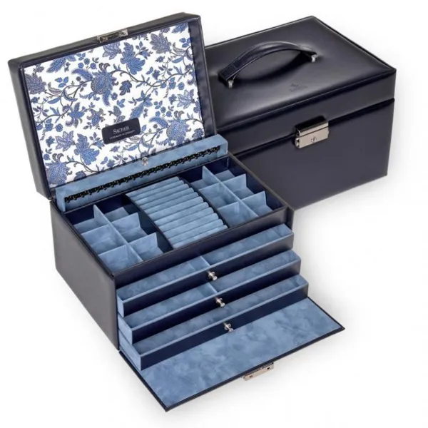 72.501.014.008 - Jasmin jewellery case, navy (genuine leather)