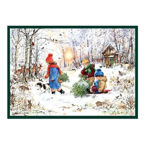 816 - Adventskalender A4 – Mit dem Schlitten unterwegs