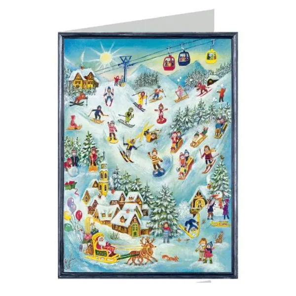 99114 - Christmas card - Skiing