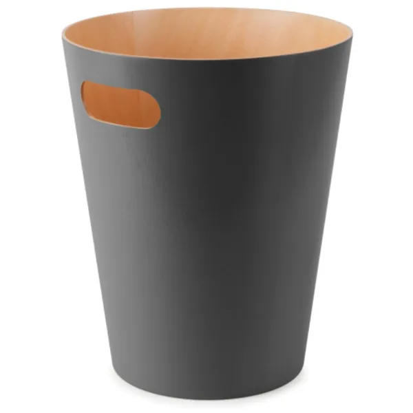 082780-618 - Woodrow wooden waste paper basket, natural / dark gray
