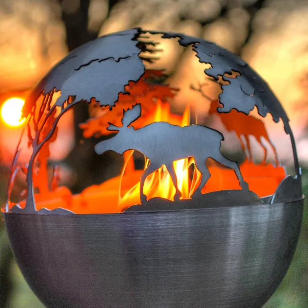 223366 - Fireball elk and hunter in the forest, stainless steel