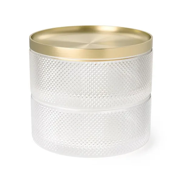 1013238-104 - TESORA Storage Jewelry Box Glass/Brass