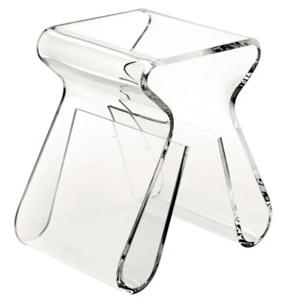 322720-165 - MAGINO stool with integrated magazine rack, transparent