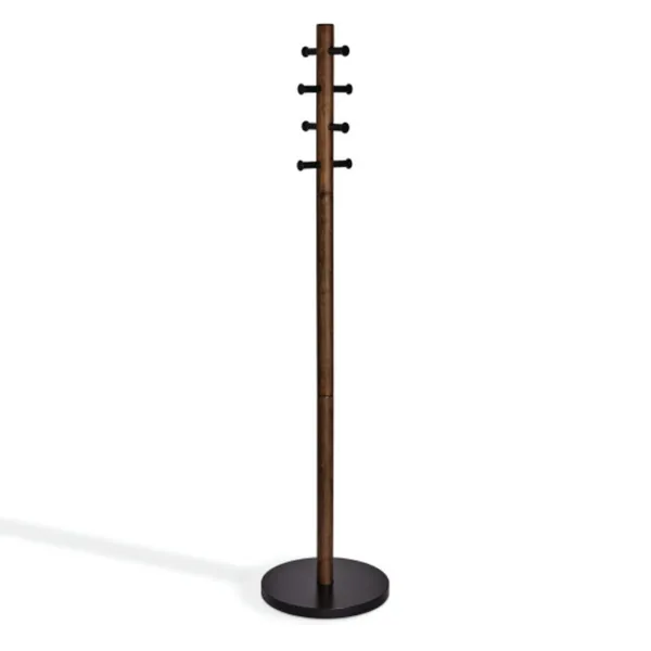 1005871-048 - PILLAR Garderobenständer aus Holz, schwarz/walnuss