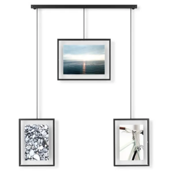 1016057-040 - EXHIBIT Photo Frame, hanging on rod, 3 pieces, black