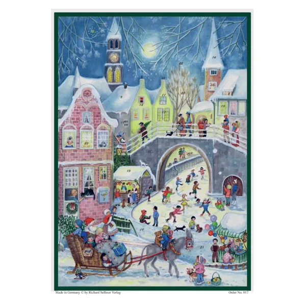 817 - Advent calendar - Donkey on Christmas sleigh