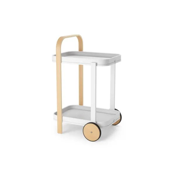 1015392-668 - BELLWOOD bar trolley / serving trolley, white / natural