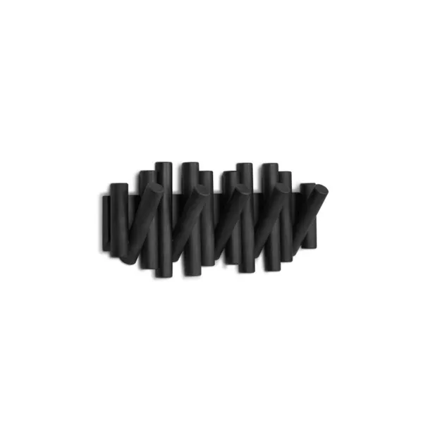1011471-040 - PICKET coat rack with 5 coat hooks, black