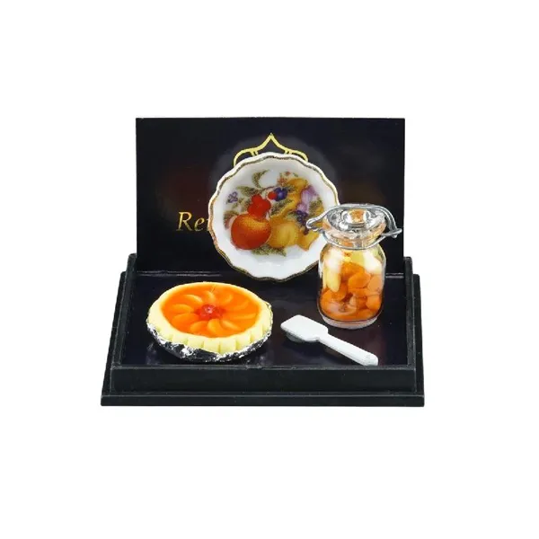 001.416/5 - Peach tart, miniature in 1:12 scale