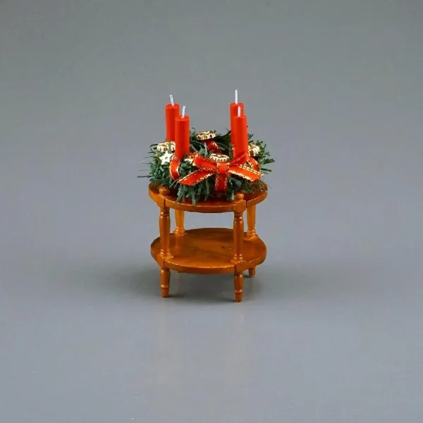 001.897/1 - Side table with Advent wreath, miniature in 1:12 scale