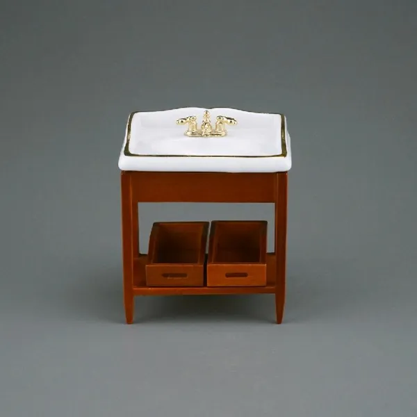 001.655/9 - Wooden washbasin empty, miniature on a scale of 1:12
