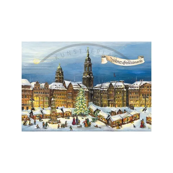 2920 - Christmas postcard - Dresden Striezelmarket