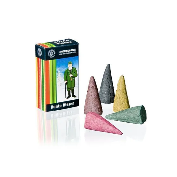 1534 - Incense cones Colorful mix, giant XL, 5 pieces