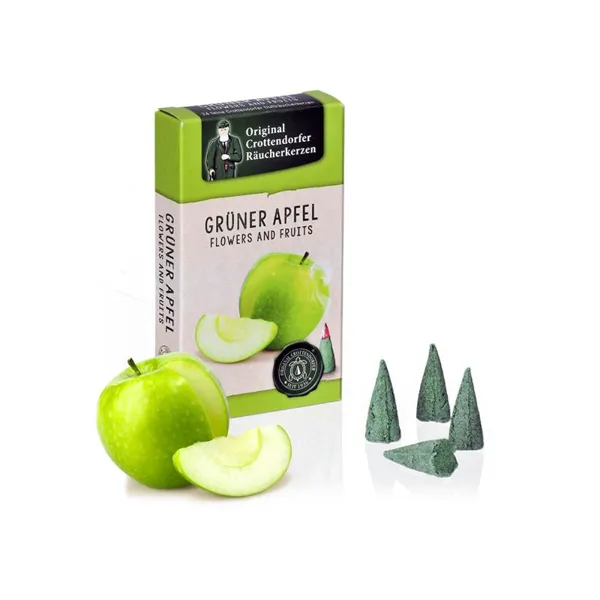 1608 - Incense cones Green Apple M, 24 pieces