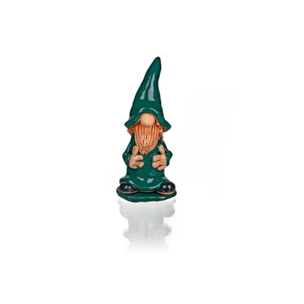 3702 - Ceramic incense figure Gnome green, 18 cm