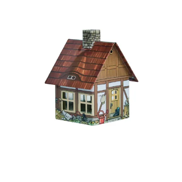2194 - Räucherhäuschen aus Metall "Bauernhaus", 98 mm