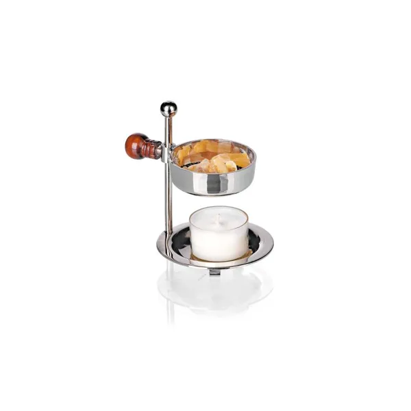 2046 - Incense burner made of nickel-plated brass, height adjustable