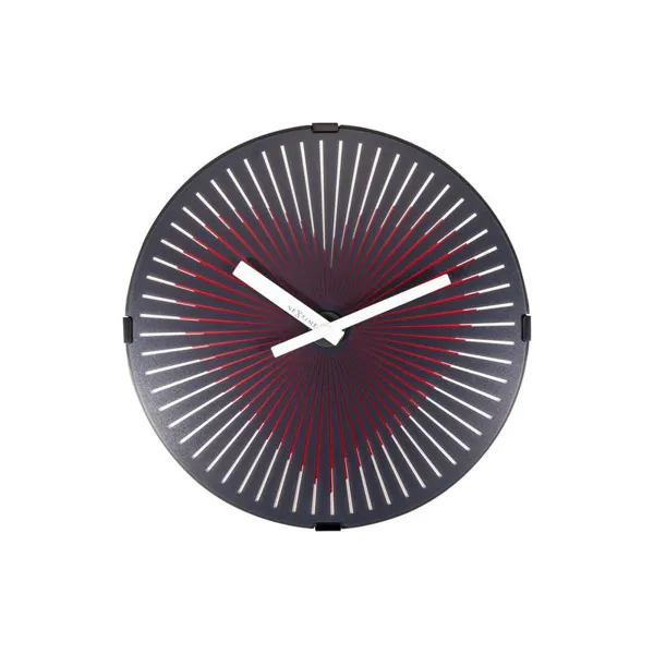 3221 - Wall Clock "Motion Heart Red", Plastic, Black, Ø 30 cm