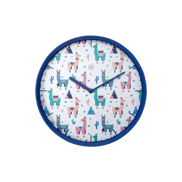 7352 - Wall Clock "Alpaca", Plastic, Blue, Ø 30 cm