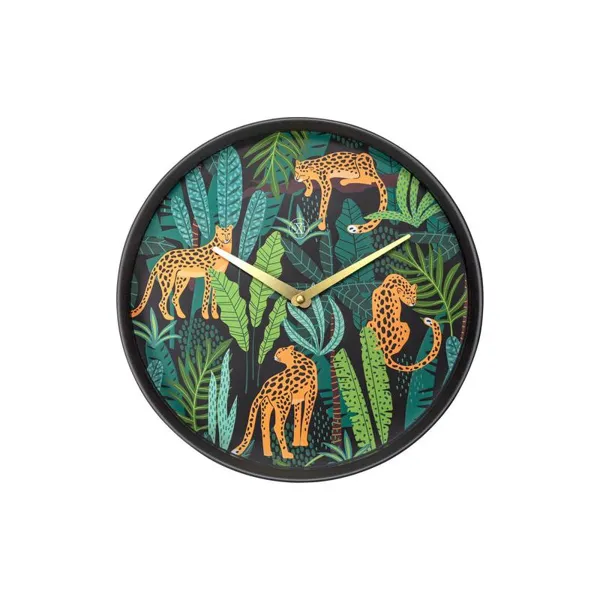 7355 - Wall Clock "Urban Jungle", Plastic, Black, Ø 30 cm