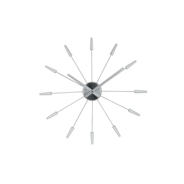 2610ZI - Wall Clock "Plug Inn", Stainless Steel/Plastic, Silver, Ø 58 cm