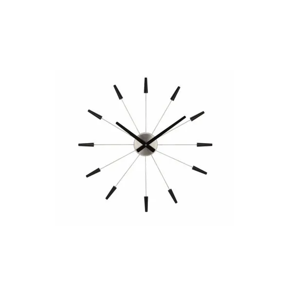 2610ZW - Wall Clock "Plug Inn", Stainless Steel/Plastic, Black, Ø 58 cm