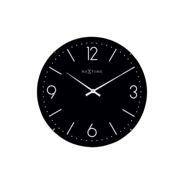 3157ZW - Wall Clock "Basic Dome", Glass, Black, Ø 35 cm