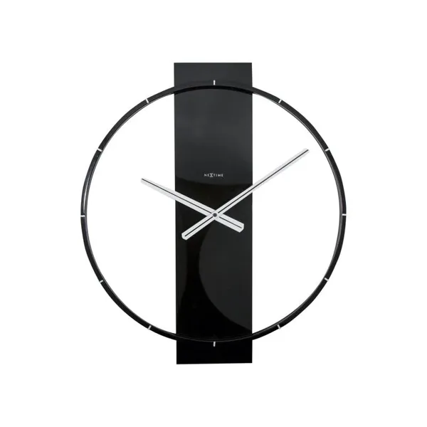 3195ZW - Wall Clock "Carl", Wood/Steel, Black, 50.8 x 58.2 x 4.3 cm