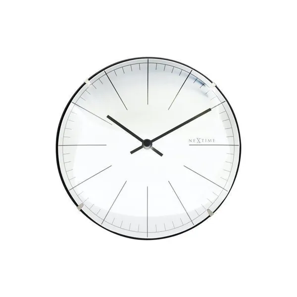 3506WI - Wall/Table Clock "Big Stripe M", Plastic, White, Ø 20 cm