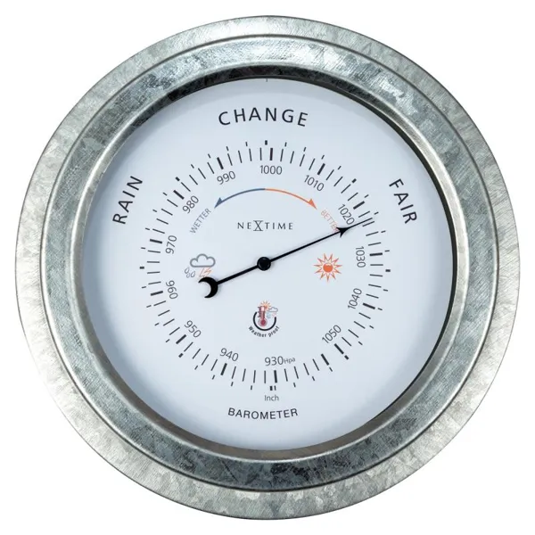 4303GA - Barometer "Orchid", Ø 22 cm, Metal, Galvanized