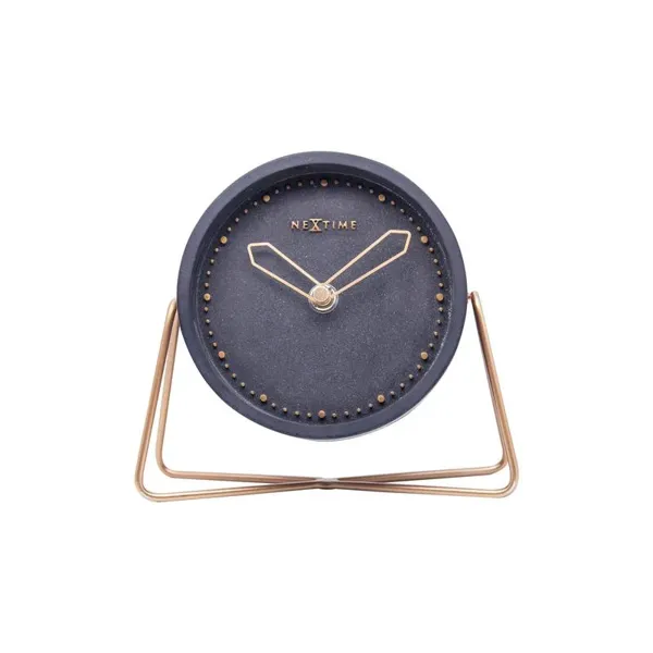 5204ZW - Table Clock "Cross Table", Polyresin, Black, 17.5 x 15.5 x 5 cm