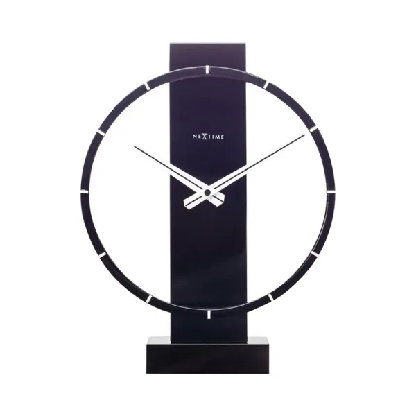 5226ZW - Table/Wall Clock "Carl Small", Wood/Steel, Black, 34 x 27 cm